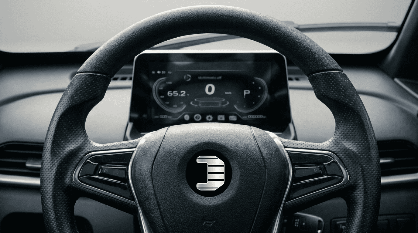 Volante e cockpit digitale di Desner A02